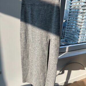 Aritzia Wilfred Heather Grey Maxi Pencil Skirt with side slit Size xs